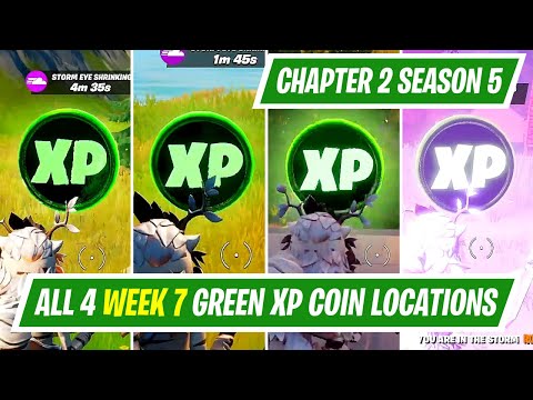 NEW WEEK 7 GREEN XP COIN LOCATIONS IN FORTNITE SEASON 5 - WHERE TO FIND WEEK 7 GREEN XP COIN