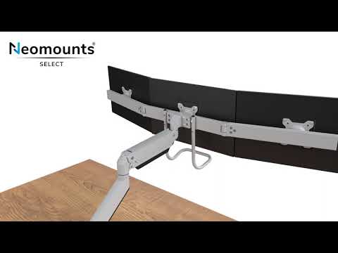Neomounts NM-D775DX3SILVER dreifach Monitor Tischhalterung video preview