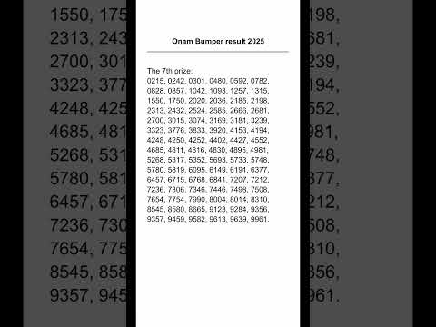 Onam Bumper result 2025 part 5 #lottery #onambumber #shorts