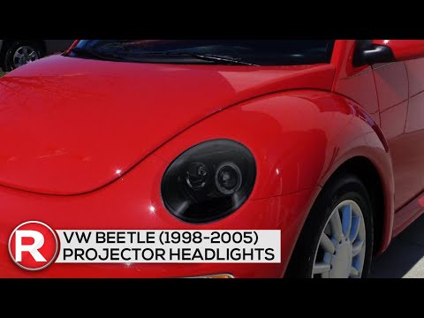 VW Beetle Projector Headlights - Spec-D w/ Halo LED (98-05) Black/Tinted/Chrome - DIY Install How To