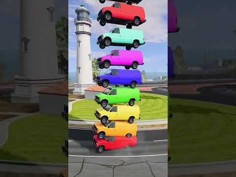 Car Van 2 Bollard Chain Crush BeamNG.drive