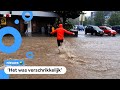 Straten onder water door heftige regenval in Limburg