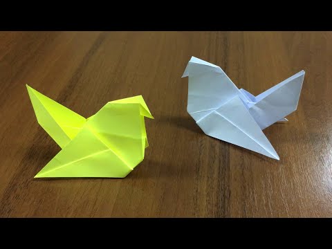 Origami Taube falten mit Papier / Vogel basteln / Einfache Bastelidee für Anfänger / Tutorial