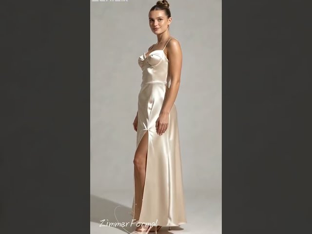 The Champagne Satin Bustier Gown That Actually Fits | LFNL0748