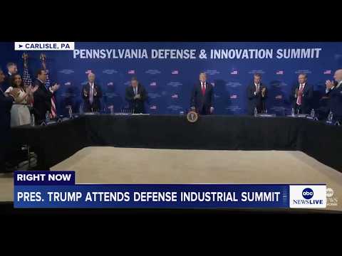 President Trump attends defense industrial summit at U.S. Army War College: LIVE