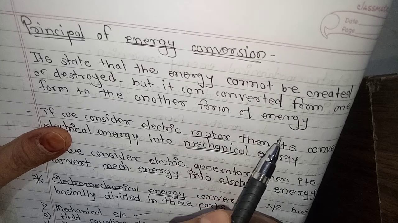electro-mechanical energy conversion  with notes