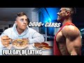 500G+ CARB REFEED FULL DAY OF EATING | SHREDDED CHEST & ARM WORKOUT