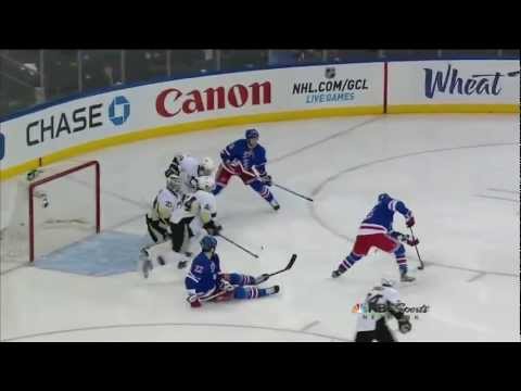Derick Brassard Scores 1st Goal As A New York Ranger 4/3/13 [Against Penguins]