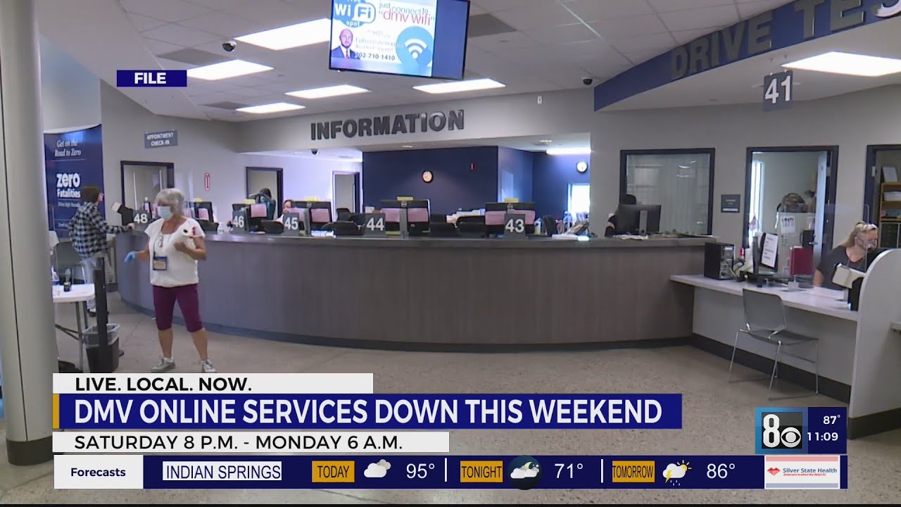 DMV online services down this weekend