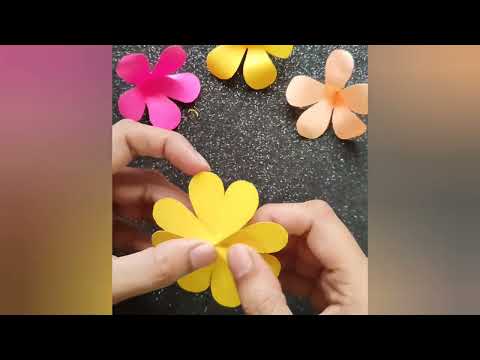 How to make Flower | five petals flower | easy paper Craft origami flowers@ArshiaDIY