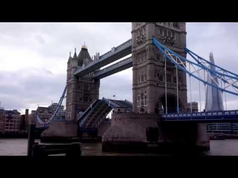 Tower Bridge opening for Havengore, Churchill's funeral barge