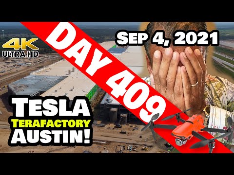 Tesla Gigafactory Austin 4K  Day 409 - 9/4/21 - Terafactory TX - WORST GIGA TEXAS DRONE VIDEO EVER!