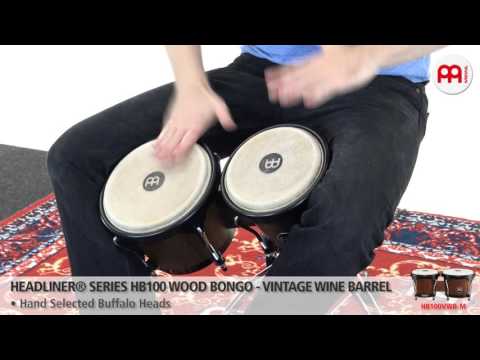 Headliner® Series HB100 Wood Bongo - Vintage Wine Barrel - HB100VWB-M