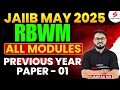 RBWM JAIIB 2025 PYQs JAIIB RBWM All Modules PYQs JAIIB Exam Preparation 2025 Pushpak Sir