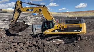 Caterpillar 365C Loads Coal in a Massive Open-Pit Mine — 4-Pass Power in Action - Interkat SA