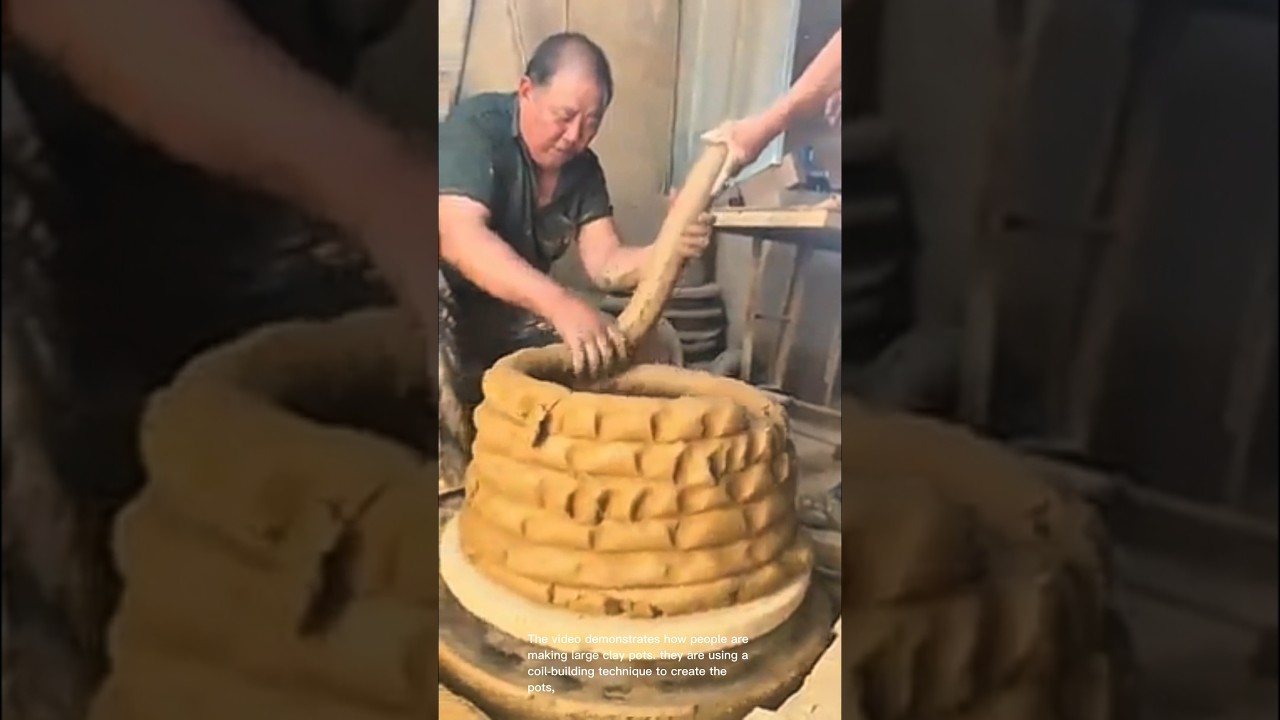 Making large clay pots: traditional craft