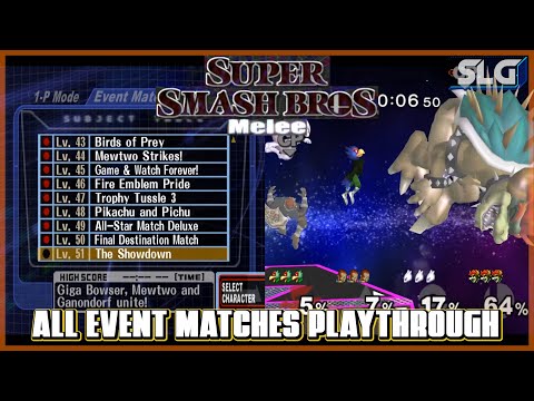 Super Smash Bros Melee - All 51 Event Matches Completed [1080P]