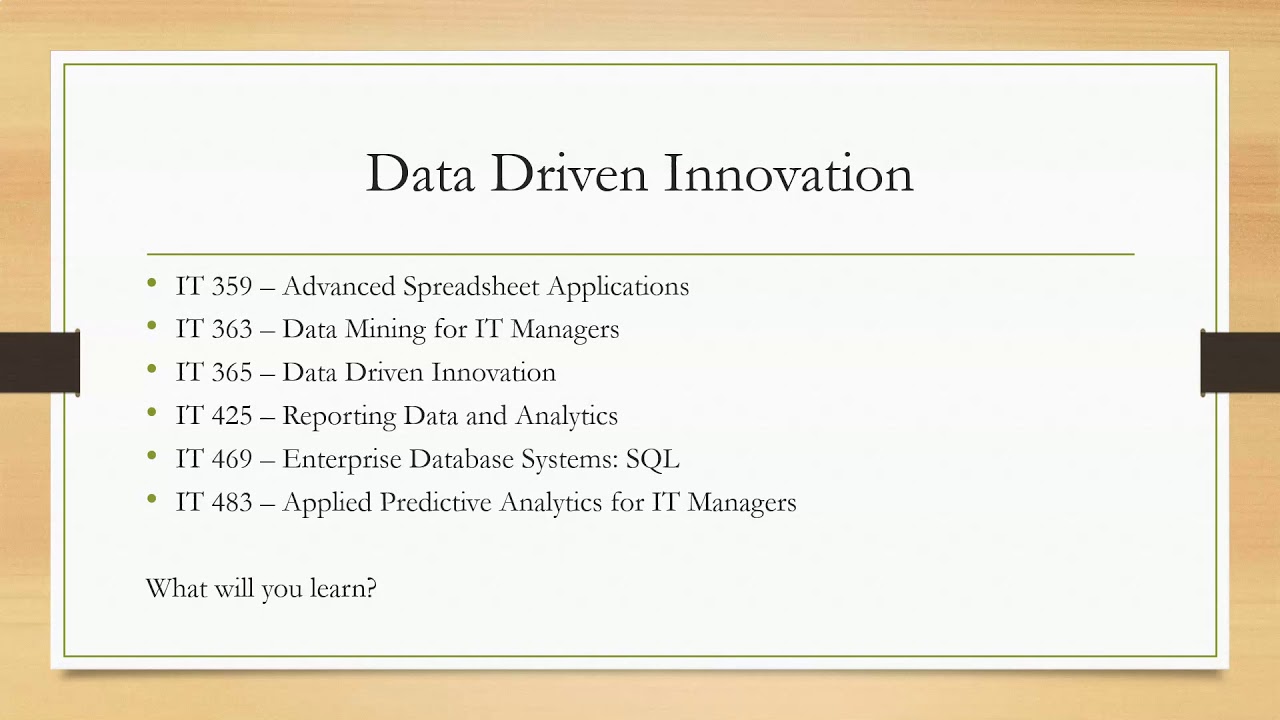 Intro Data Driven Innovation