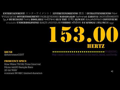 153 Hz 1 Hz Interval Sine Pure Tone Frequency 441000 Sample Stereo