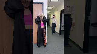 Lady transforms into halloween costume to escape from cop #Shorts