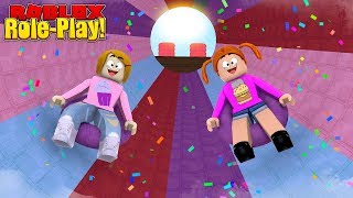 Roblox Roleplay - Riding The Biggest Water Slide Ever! - baby alive swimming