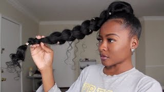 JUMBO BRAID GODDESS PONYTAIL | Natural Hair