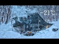 21 No Tent Winter Camping Heavy Snow Rotisserie Chicken Snow Storm ASMR