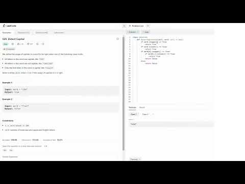 520 Detect Capital Python 520 Detect Capital Leetcode 520 String Python