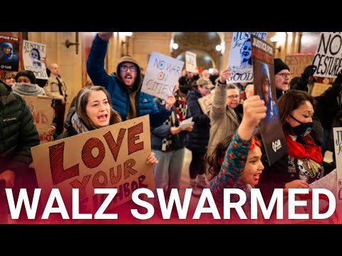 Agitators turn on Tim Walz and storm the Minnesota Capitol with chants outside governor's office