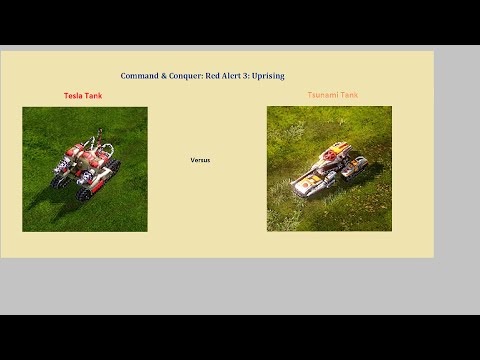 C&C Red Alert 3 - tesla tank vs tsunami tank