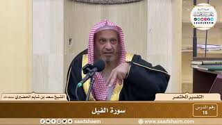 15 - التفسير المختصر - سورة الفيل - الشيخ سعد بن شايم الحضيري image