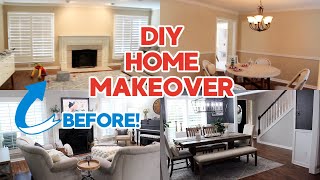 DIY HOME MAKEOVER ON A BUDGET 2021! EXTREME LIVING ROOM & DINING ROOM TRANSFORMATION! FIXER UPPER