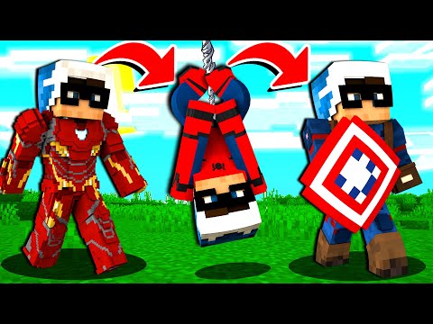 MI TRASFORMO IN TUTTI I SUPER EROI SU MINECRAFT ITA