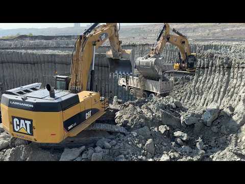 Mining Power: Caterpillar 365C & 395 Excavators Loading Overburden - Sotiriadis/Labrianidis 4k