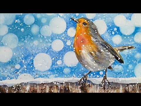 Easy Robin Painting Watercolour Tutorial + Bokeh Background