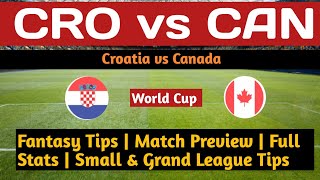 CRO vs CAN | CRO vs CAN Fantasy Predictions | Croatia vs Canada Fantasy 11