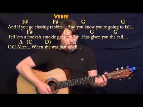 White Rabbit (Jefferson Airplane) Strum Guitar Cover Lesson with Chords/Lyrics