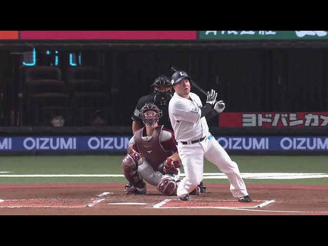 【1回裏】詰まりながらもセンターへ!! ライオンズ・山川穂高の先制タイムリーヒット!! 2022年9月20日 埼玉西武ライオンズ 対 東北楽天ゴールデンイーグルス