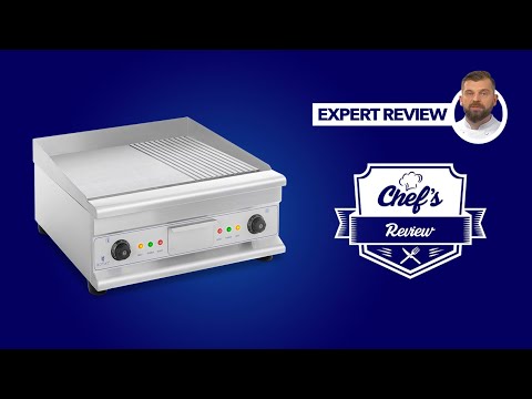 Video - Elektro-Grillplatte - doppelt - 60 cm - glatt & geriffelt - 6.400 W