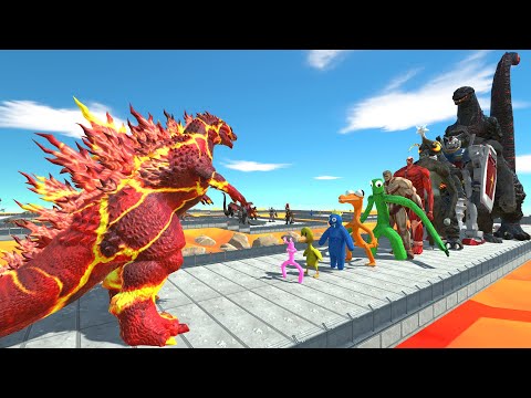 Gojira Lava vs Shin Godzilla LAVA DEATH RUN - Animal Revolt Battle Simulator