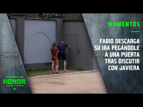 Fabio descarga su ira pegándole a una puerta tras discutir con Javiera |Palabra de Honor | Canal 13