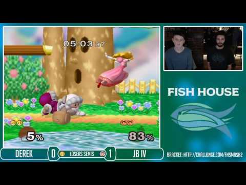 Fish House 2 SSBM - Derek (Peach) Vs. JB IV (Ice Climbers) Losers Semis