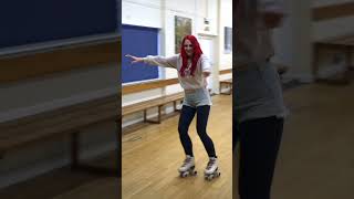 Heel heel manuals on roller skates #rollerskatingtutorial #rollerskatingtricks #rollerskatingmanuals
