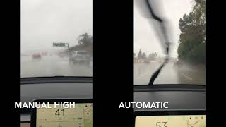 Tesla Model 3 - Automatic Wipers vs Manual Wipers