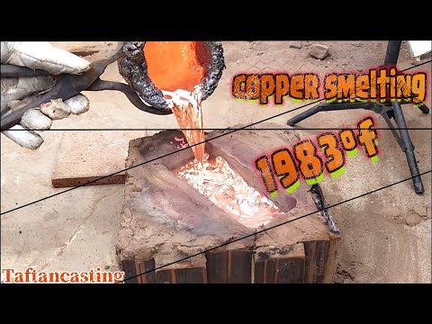 copper smelting |The biggest copper ingot made by Taftan Canal #asmr #casting  #copper #youtube