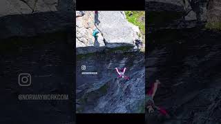 Basejumping in Norwegian fjords! Work-Life balance hits different in Norway..