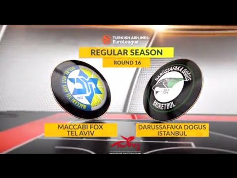 EuroLeague Highlights RS Round 16: Maccabi FOX Tel Aviv 93-92 Darussafaka Dogus Istanbul