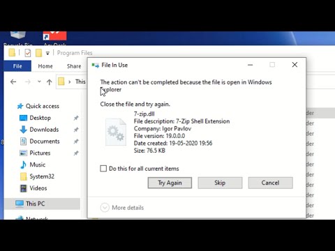 Fix The action can't be completed because the file is open in windows explorer windows 10