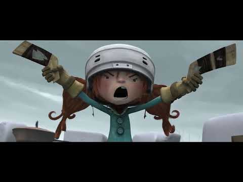 Snowtime! 2016 trailer still: kids charging at a snow fortress as drums kick in