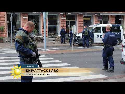 Knivattacken i Åbo: Polisen utreder händelsen som terrorbrott - Nyhetsmorgon (TV4)